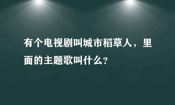 有个电视剧叫城市稻草人,里面的主题歌叫什么?