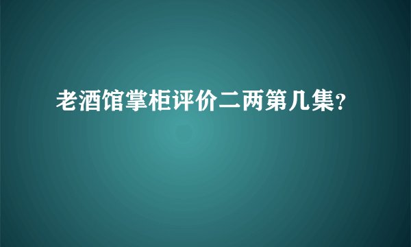 老酒馆掌柜评价二两第几集？