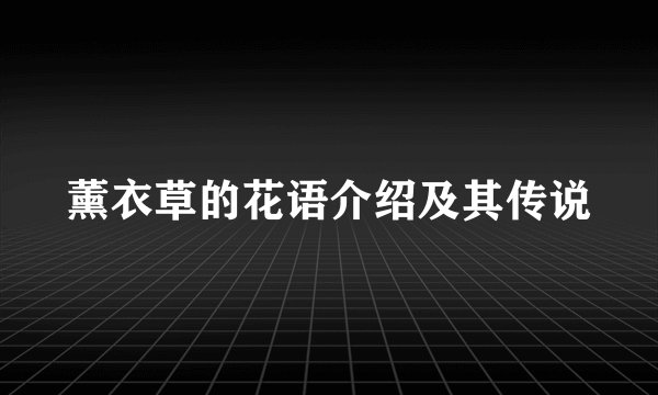 薰衣草的花语介绍及其传说