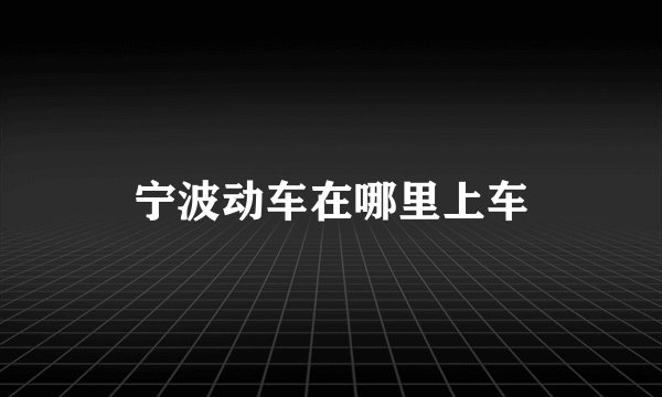 宁波动车在哪里上车
