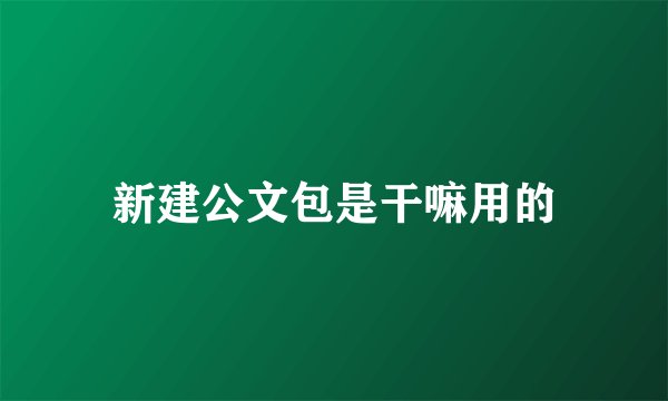 新建公文包是干嘛用的