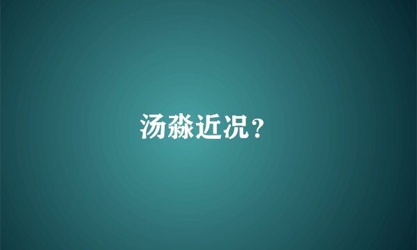 汤淼近况？