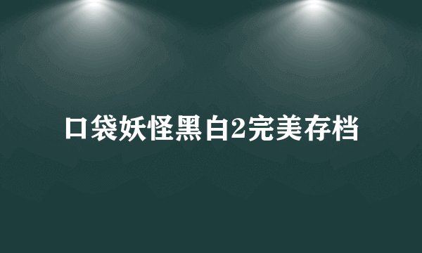 口袋妖怪黑白2完美存档