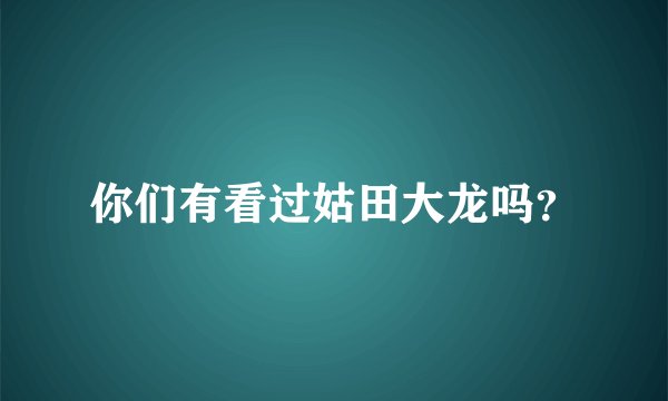 你们有看过姑田大龙吗?