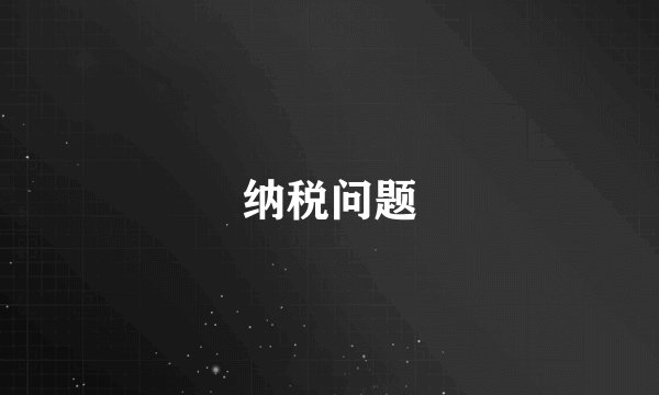 纳税问题