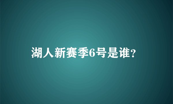 湖人新赛季6号是谁？