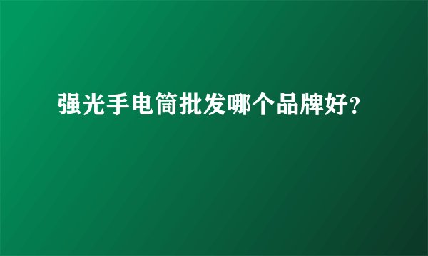强光手电筒批发哪个品牌好？