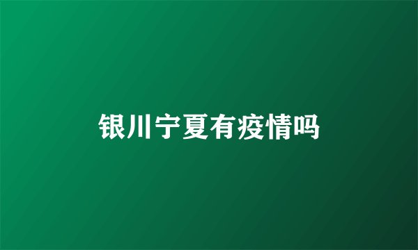 银川宁夏有疫情吗