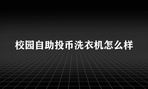 校园自助投币洗衣机怎么样