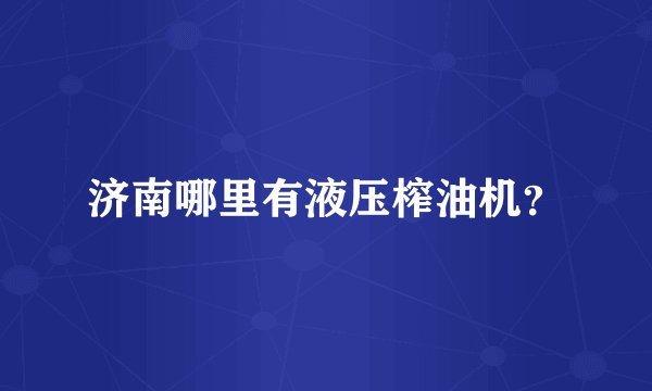 济南哪里有液压榨油机？