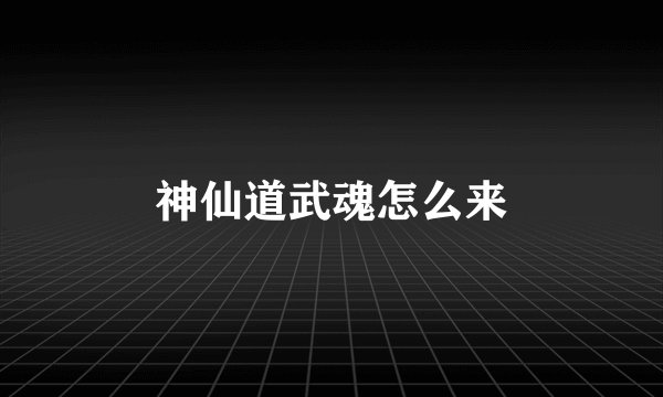 神仙道武魂怎么来