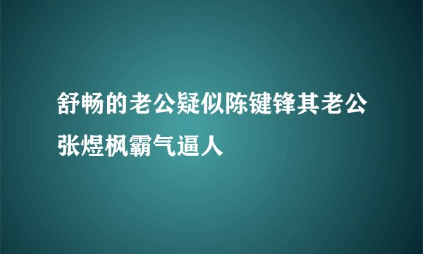 舒畅的老公疑似陈键锋其老公张煜枫霸气逼人