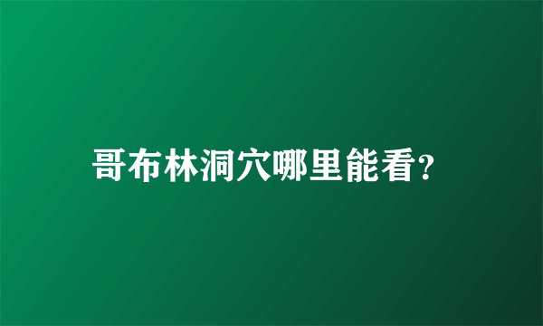 哥布林洞穴哪里能看？
