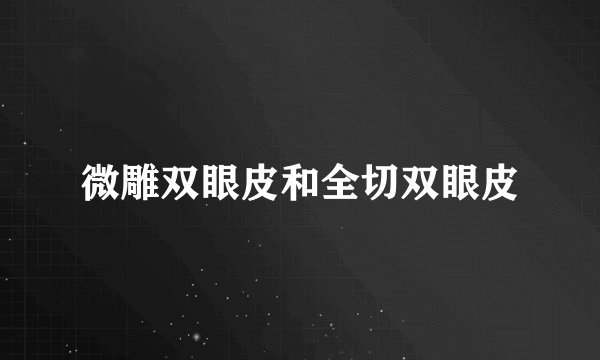 微雕双眼皮和全切双眼皮
