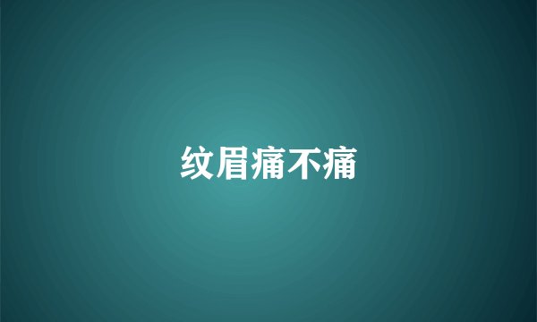 纹眉痛不痛