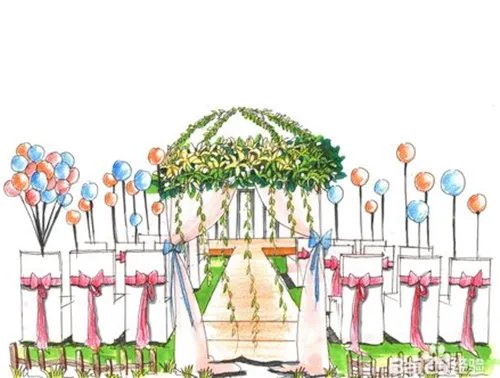 婚礼手绘效果图欣赏 新人如何设计婚礼手绘