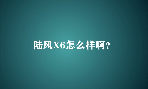 陆风X6怎么样啊？