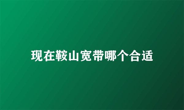 现在鞍山宽带哪个合适