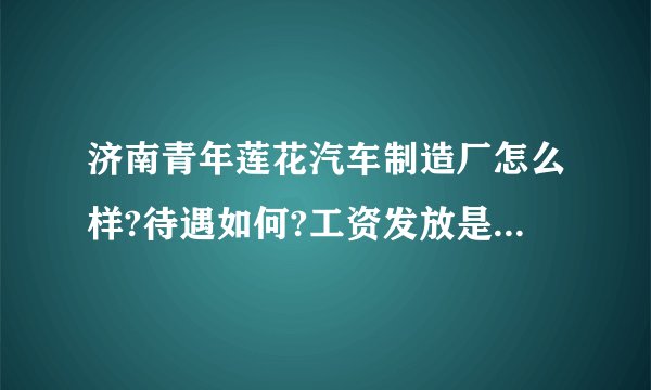 济南青年莲花汽车制造厂怎么样?待遇如何?工资发放是否及时?让去面试都考些什么?知道的哥们说下,谢谢!