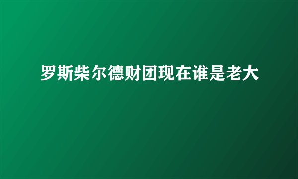 罗斯柴尔德财团现在谁是老大