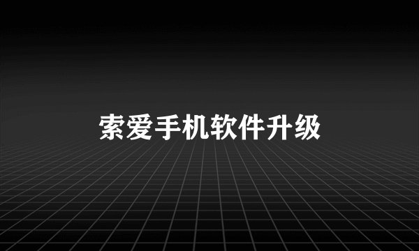 索爱手机软件升级
