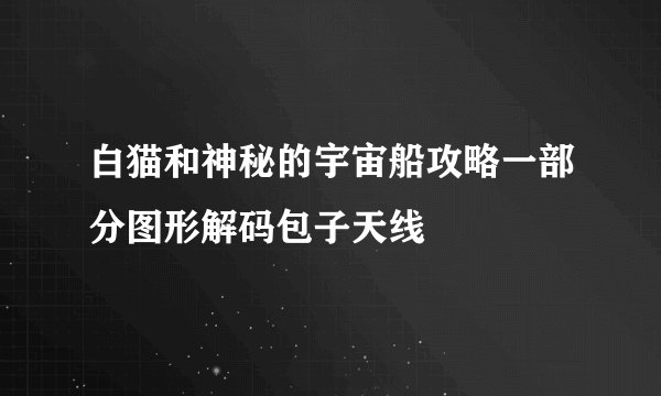 白猫和神秘的宇宙船攻略一部分图形解码包子天线