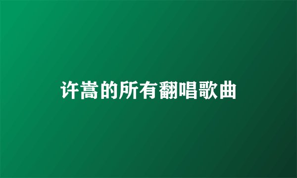 许嵩的所有翻唱歌曲