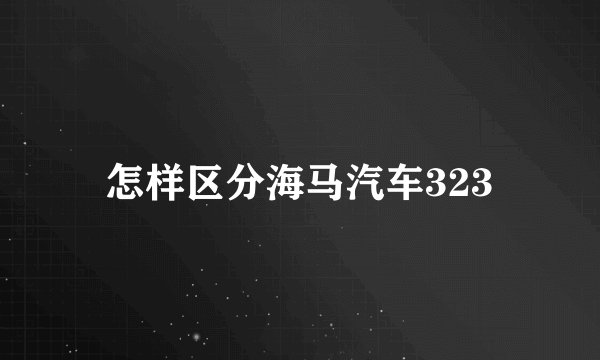 怎样区分海马汽车323