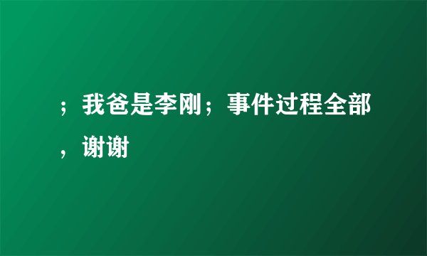 ;我爸是李刚;事件过程全部,谢谢