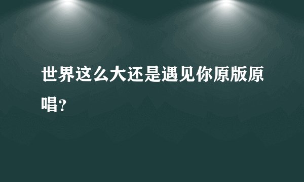 世界这么大还是遇见你原版原唱？