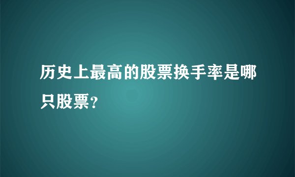 历史上最高的股票换手率是哪只股票？