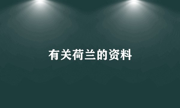 有关荷兰的资料