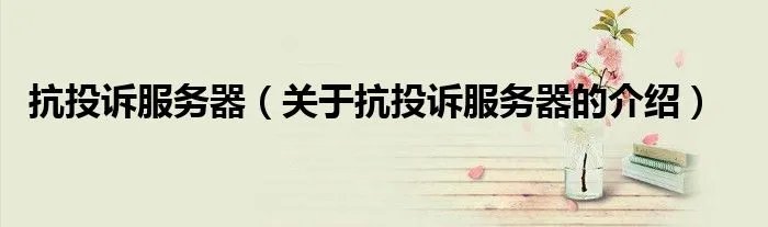 抗投诉服务器（关于抗投诉服务器的介绍）