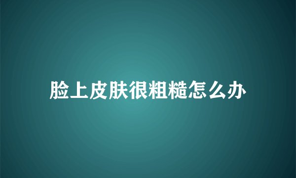 脸上皮肤很粗糙怎么办
