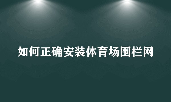 如何正确安装体育场围栏网