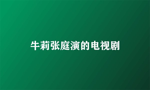 牛莉张庭演的电视剧