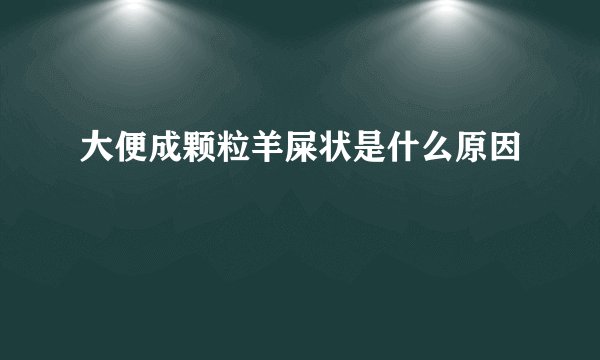 大便成颗粒羊屎状是什么原因