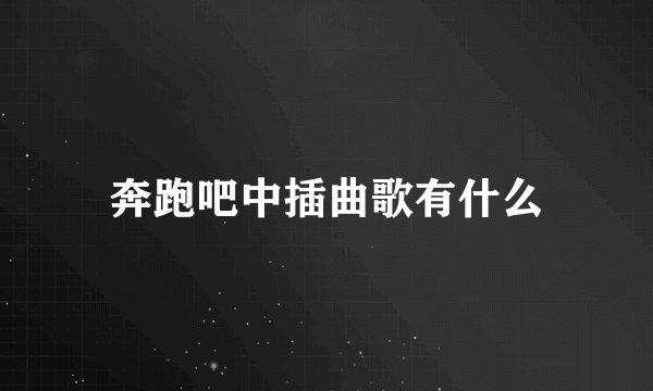 奔跑吧中插曲歌有什么