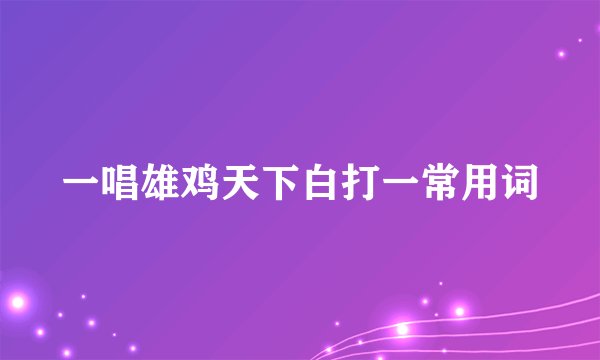 一唱雄鸡天下白打一常用词