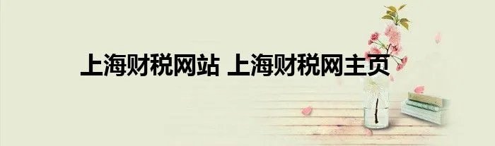 上海财税网站 上海财税网主页
