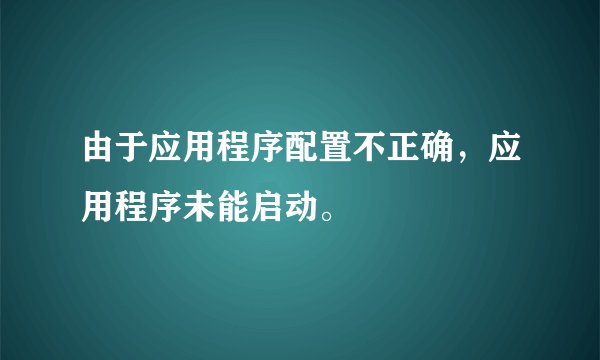 由于应用程序配置不正确，应用程序未能启动。