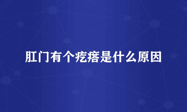 肛门有个疙瘩是什么原因