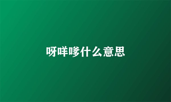呀咩嗲什么意思