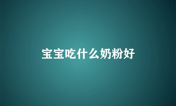 宝宝吃什么奶粉好