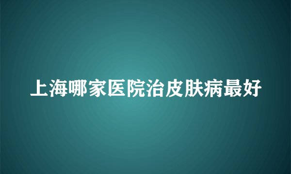 上海哪家医院治皮肤病最好
