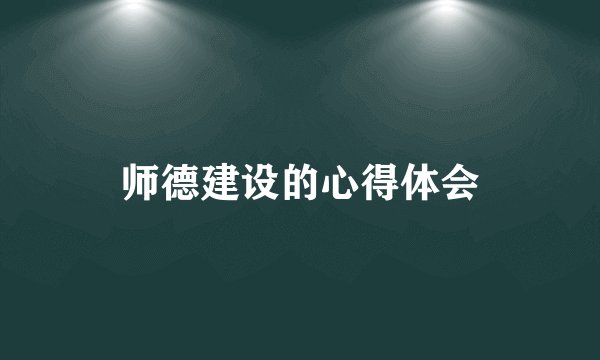 师德建设的心得体会