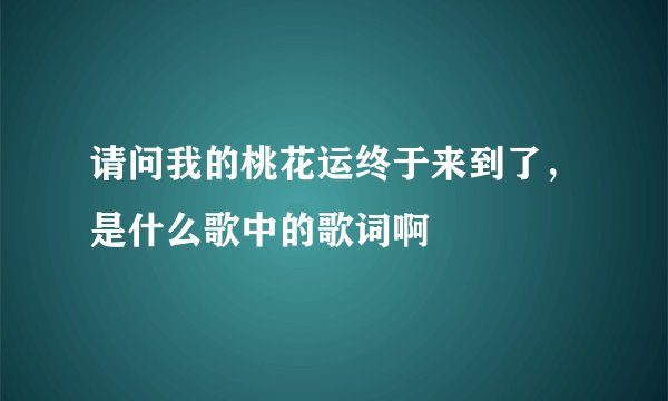 请问我的桃花运终于来到了,是什么歌中的歌词啊
