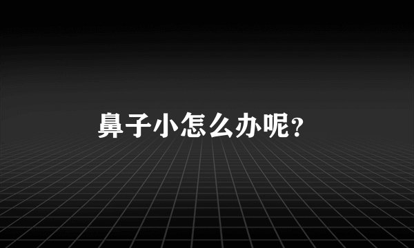 鼻子小怎么办呢？