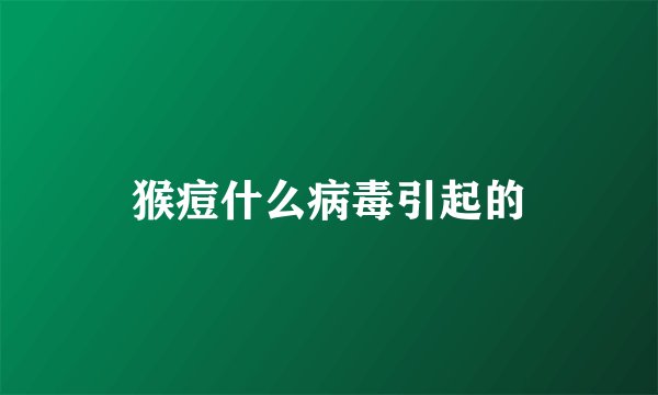 猴痘什么病毒引起的