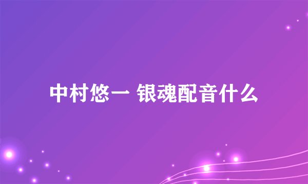中村悠一 银魂配音什么